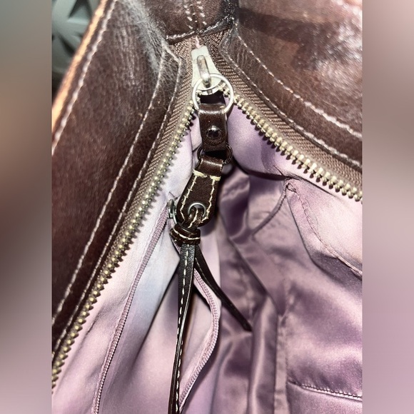 VINTAGE Coach Zoe Signature F12657 Jacquard Brown Hobo Handbag - Picture 14 of 16